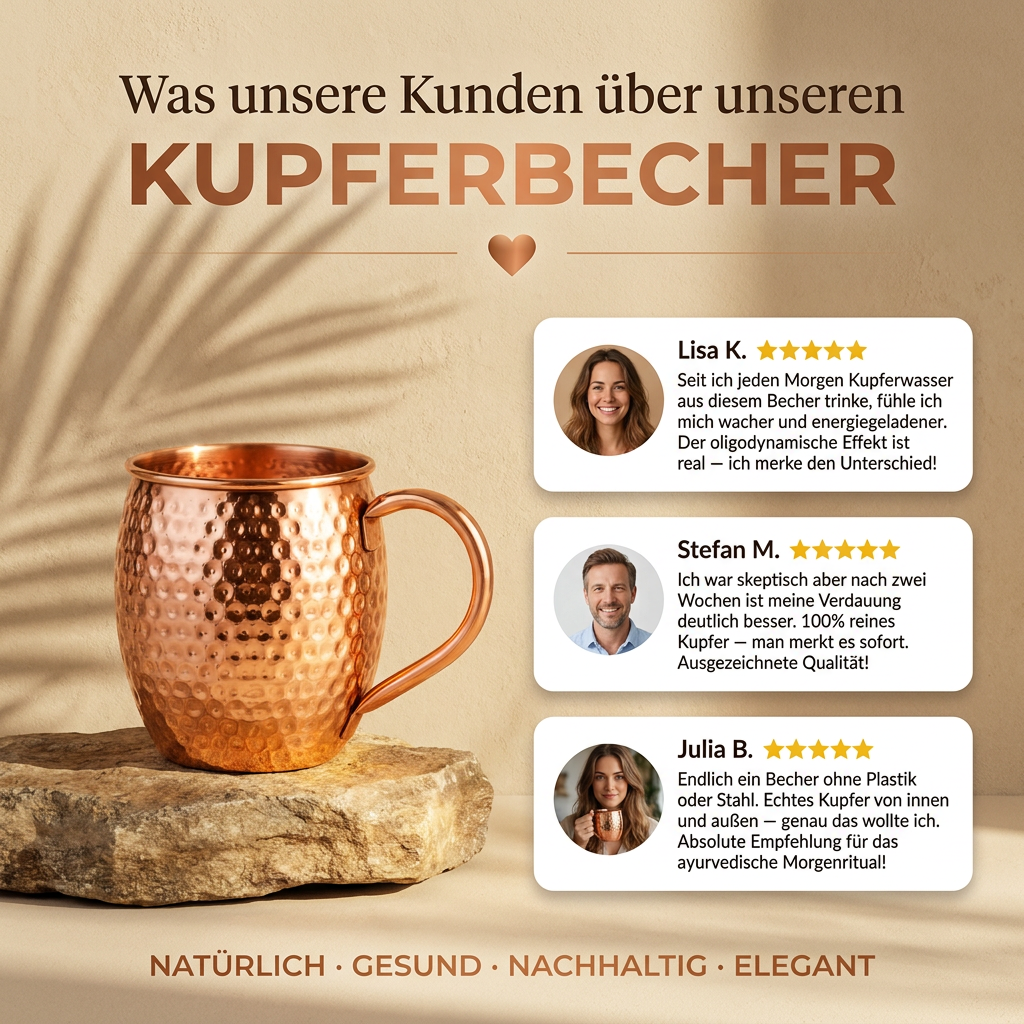 Ruhevia Kupferbecher | Natürlich trinken, oligodynamisch gereinigt