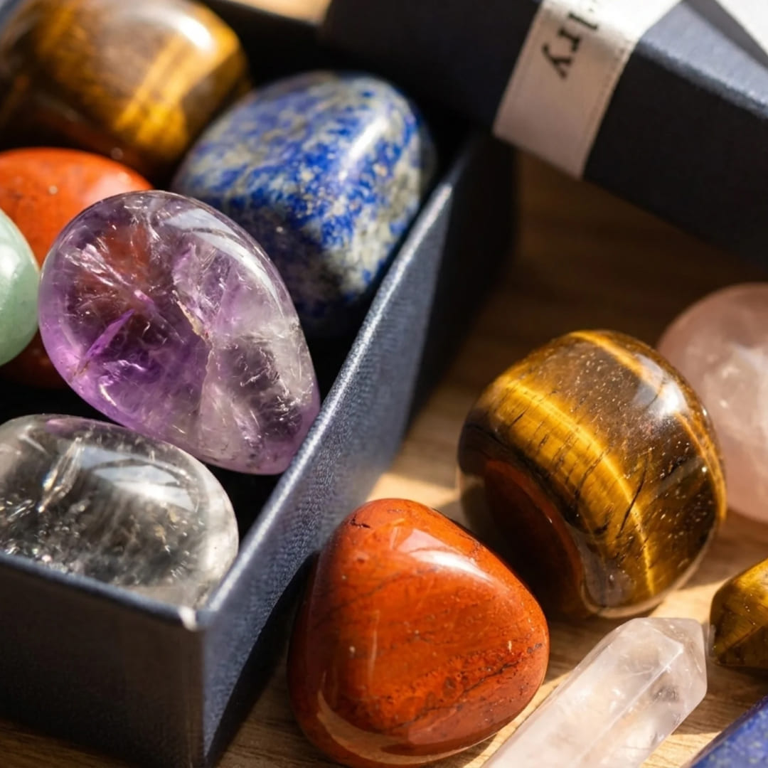 Ruhevia Heilstein Ritual Box | 7 Steine. 7 Wirkungen. 1 neues Gefühl.