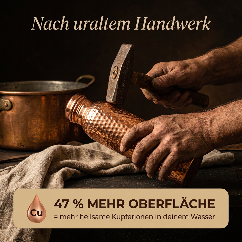 Ruhevia Kupferflasche | Natürlich gereinigtes Wasser, plastikfrei
