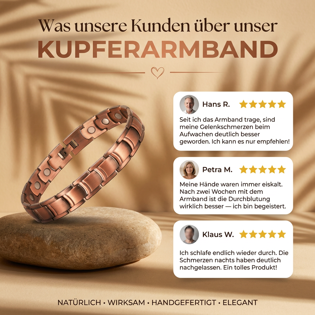 Ruhevia Kupferarmband | Magnetfeldtherapie gegen Gelenkschmerzen