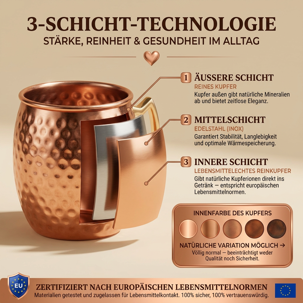 Ruhevia Kupferbecher | Natürlich trinken, plastikfrei