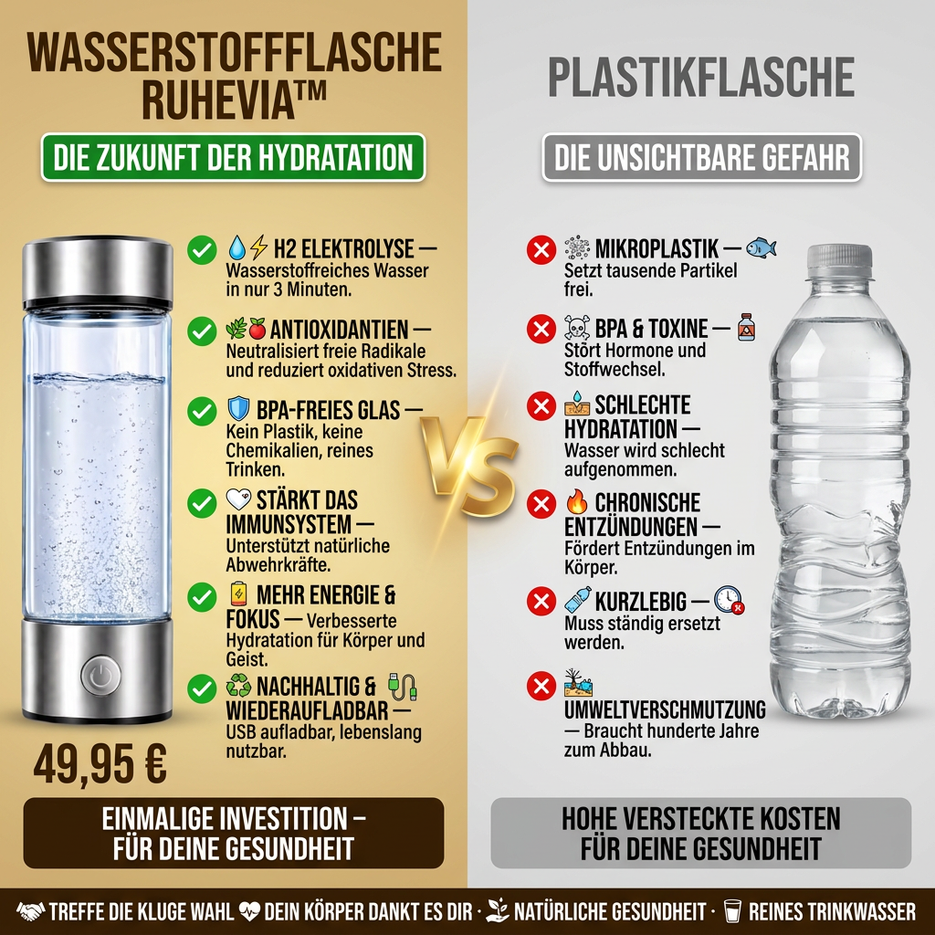 Ruhevia Wasserstoffflasche | Antioxidantien · Mehr Energie · Plastikfrei
